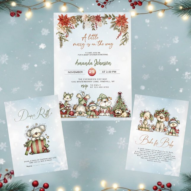 Tarjeta De Recepción Winter Puppy Books for Baby Christmas Book Request (Subido por el creador)