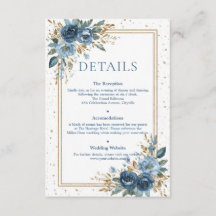 Winter Sky Navy and Gold Floral Wedding