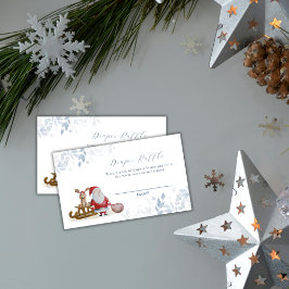 Tarjeta De Recepción Winter Sleigh Santa Diaper Raffle Baby Shower