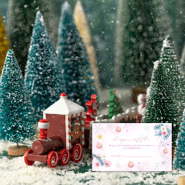 Tarjeta De Recepción Winter Snowflake Floral Diaper Raffle Baby Shower