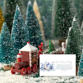 Tarjeta De Recepción Winter Snowflake Ice Skate Books For Baby Shower