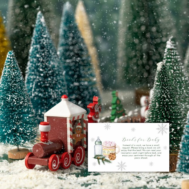 Tarjeta De Recepción Winter Snowflake S'more Cookie Books Baby Shower  (Winter Snowflake S'more Cookie Books Baby Shower Enclosure Card)
