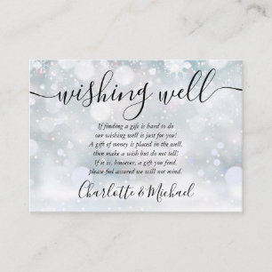 Tarjeta De Recepción Winter Snowflakes Wall Well Boda