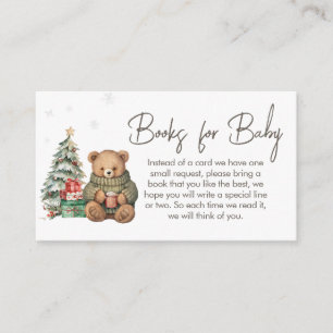Tarjeta De Recepción Winter Teddy Bear Baby Shower Books para el bebé