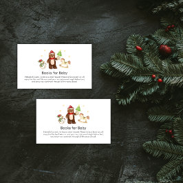 Tarjeta De Recepción Winter Teddy Bear Snowman Books For Baby Shower