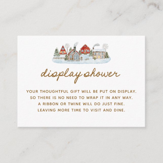 Tarjeta De Recepción Winter Village Baby Shower Display Shower (Anverso)