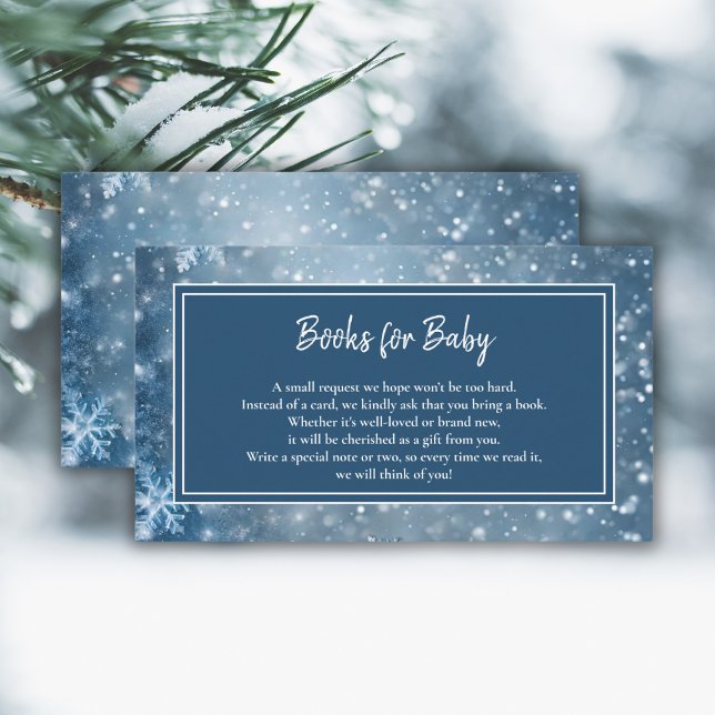 Tarjeta De Recepción Winter Wonderland Baby Shower Books Request (Subido por el creador)