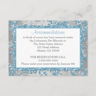 Tarjeta De Recepción Winter Wonderland Bat Mitzvah Gabinete 2