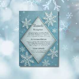 Tarjeta De Recepción Winter Wonderland Blue Snowy Romantic boda