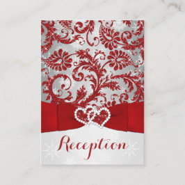 Tarjeta De Recepción Winter Wonderland, Corazones unidos insertados - R