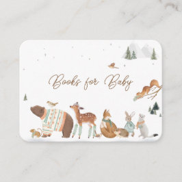 Tarjeta De Recepción Winter Woodland Animals Forest Baby Shower Books