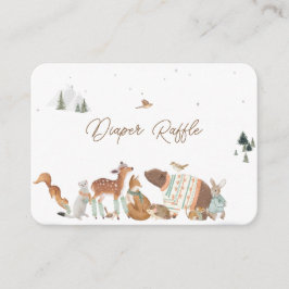 Tarjeta De Recepción Winter Woodland Animals Forest Baby Shower Diaper