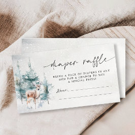 Tarjeta De Recepción Winter Woodland Baby Cold Fuera de Diaper Raffle