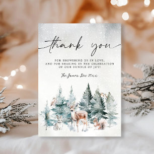 Tarjeta De Recepción Winter Woodland Baby It's Cold Fuera Gracias
