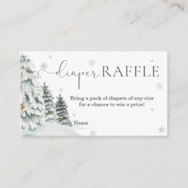 Tarjeta De Recepción Winter Woodland Baby Shower Diaper Raffle