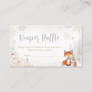 Tarjeta De Recepción Winter Woodland Truck Baby Shower Diaper Raffle