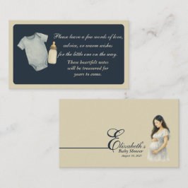 Tarjeta De Recepción Wishes Card Boho Baby Shower Asian Mom to be 