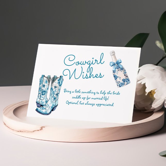 Tarjeta De Recepción Wishing well Chinoiserie Boots Bubbly Bridal Showe (Subido por el creador)