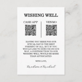 Tarjeta De Recepción Wishing Well Wedding QR Code Enclosure Card