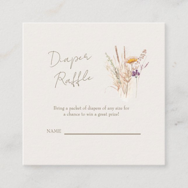 Tarjeta De Recepción Wispy Botanam Diaper Raffle Card (Anverso)