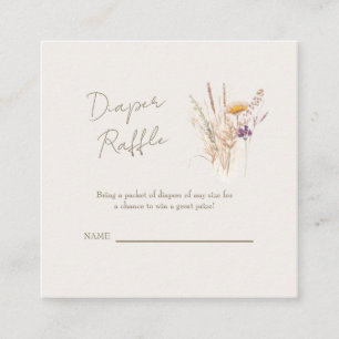Tarjeta De Recepción Wispy Botanam Diaper Raffle Card