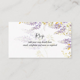 Tarjeta De Recepción Wisteria Púrpura RSVP Hotel Boda Detalles