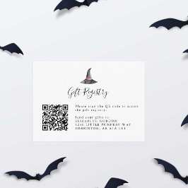 Tarjeta De Recepción Witch Halloween Registro de regalos de Baby Shower