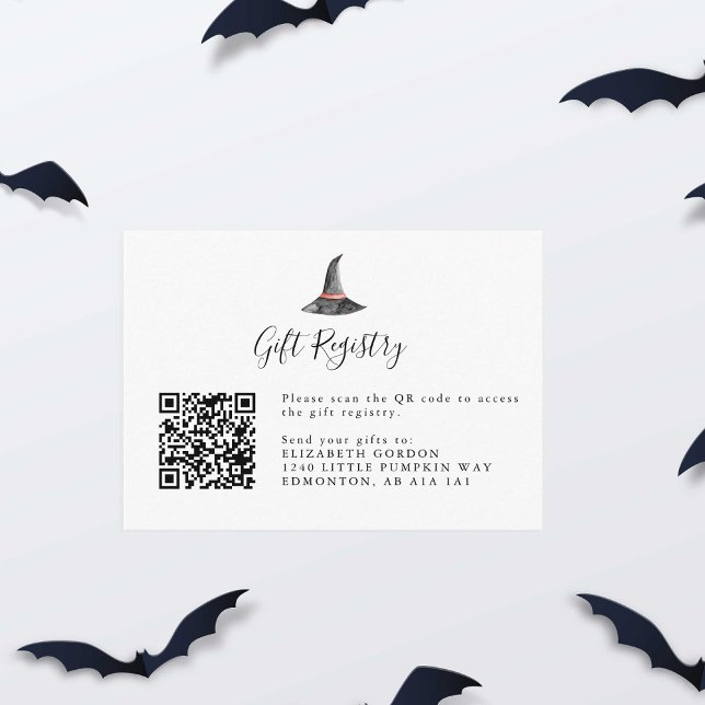 Tarjeta De Recepción Witch Halloween Registro de regalos de Baby Shower (Subido por el creador)