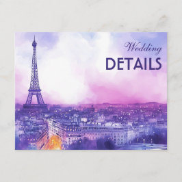 Tarjeta De Recepción With DETAILS Amour Éternel à la Parisienne