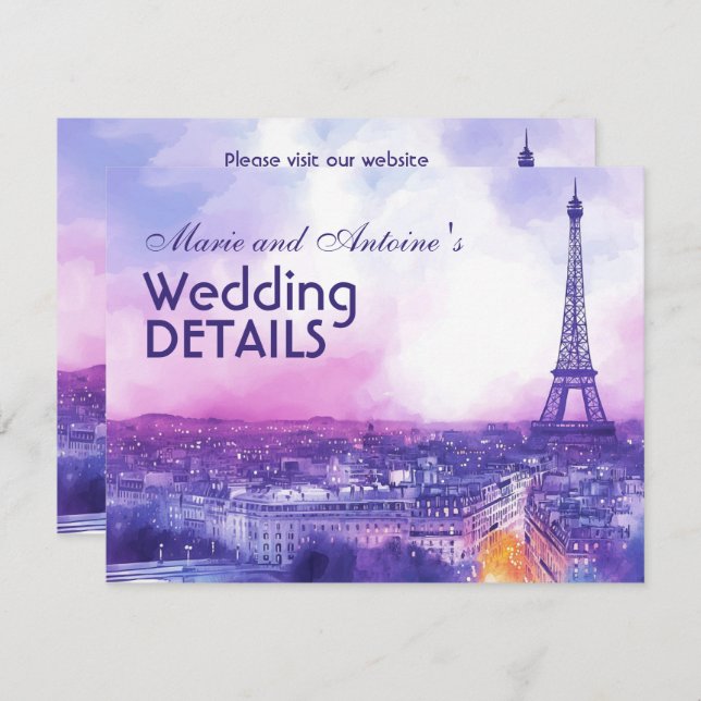 Tarjeta De Recepción With QR code wedding details (Anverso / Reverso)