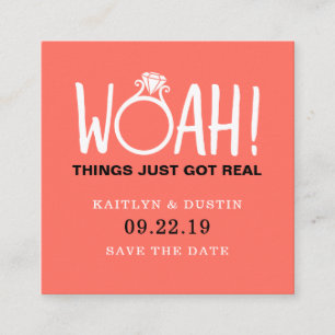Tarjeta De Recepción Woah Save the Date