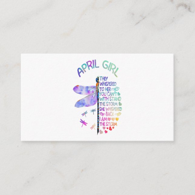 Tarjeta De Recepción Womens Dragonfly April Girl Whispered To Her (Anverso)