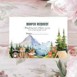 Tarjeta De Recepción Woodland Animals Adventure diaper raffle Request