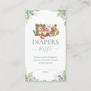 Tarjeta De Recepción Woodland Animals Baby Shower Diapers rifle Enclo
