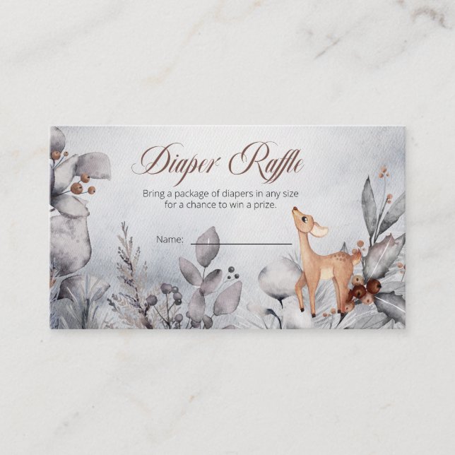 Tarjeta De Recepción Woodland Animals Boy Baby Shower Diaper Raffle (Anverso)