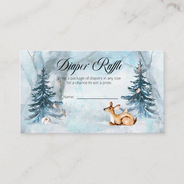 Tarjeta De Recepción Woodland Animals Boy Baby Shower Diaper Raffle Enc (Anverso)