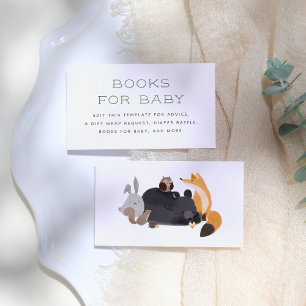 Tarjeta De Recepción Woodland Animals Forest Greenery Baby Shower