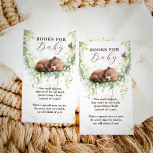 Tarjeta De Recepción Woodland Animals Greenery Baby Boy Shower Books