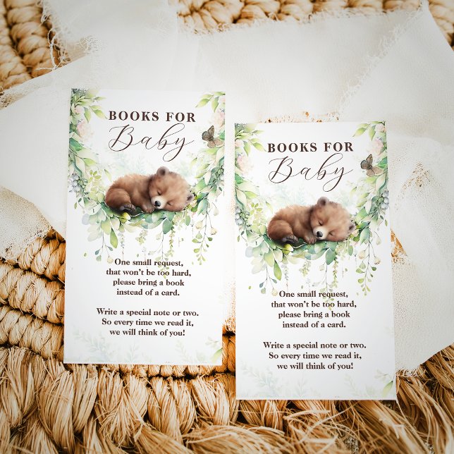 Tarjeta De Recepción Woodland Animals Greenery Baby Boy Shower Books (Subido por el creador)