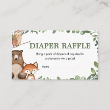 Woodland Animals Greenery Shower Diaper Raffle
