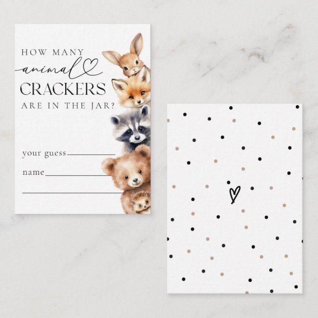 Tarjeta De Recepción Woodland Animals Juego de Baby Shower moderno (Anverso / Reverso)