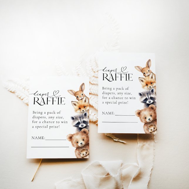 Tarjeta De Recepción Woodland Animals Modern Baby Shower Diaper (Subido por el creador)