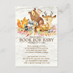 Tarjeta De Recepción Woodland Animals Neutral Baby Shower Book for Baby
