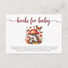 Tarjeta De Recepción Woodland Autumn Hedgehog Baby Shower Books