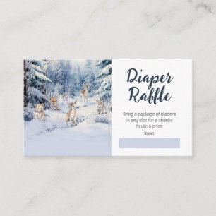 Tarjeta De Recepción Woodland Baby Animals Winter Baby Diaper Raffle