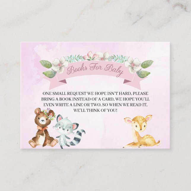 Tarjeta De Recepción Woodland Baby Girl Boys for Baby Enclosure Card (Anverso)