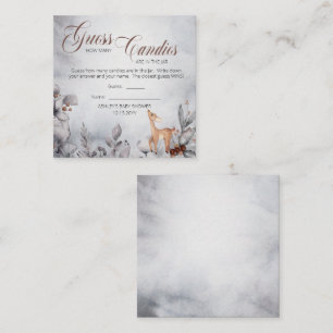 Tarjeta De Recepción Woodland Baby Shower adivina caramelos en juego de