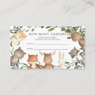 Tarjeta De Recepción Woodland Baby Shower adivina cuántos cangrejos