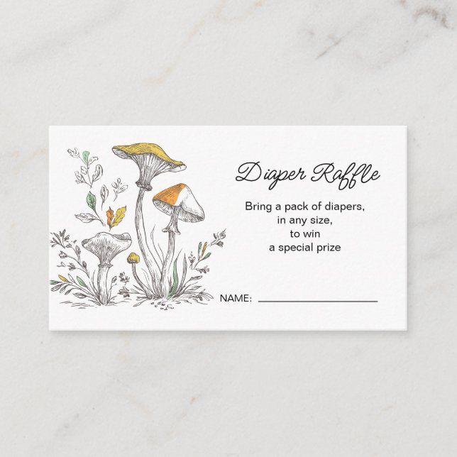 Tarjeta De Recepción Woodland Baby Shower Diaper Raffle (Anverso)