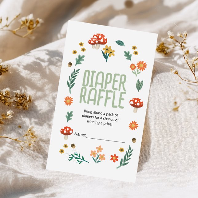Tarjeta De Recepción Woodland Baby Shower Diaper Raffle (Subido por el creador)
